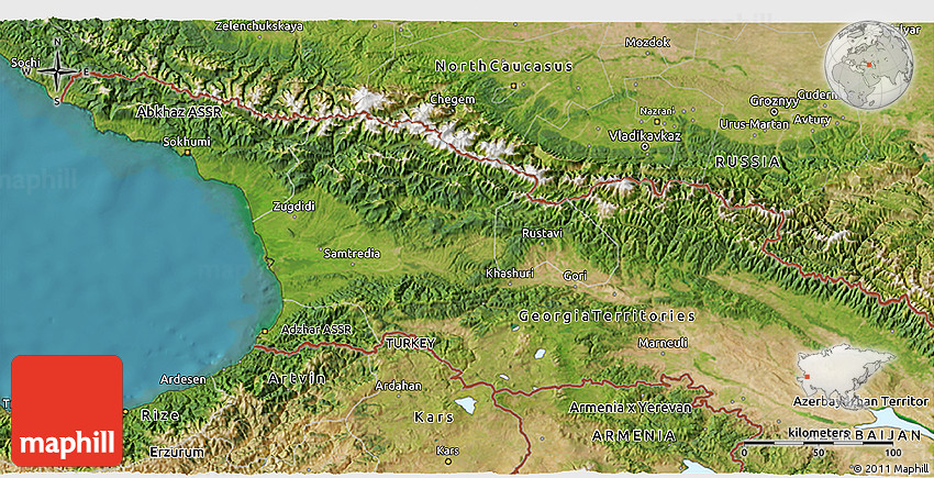 Satellite Map Of Georgia Satellite 3D Map Of Georgia