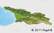 Satellite 3D Map of Georgia, single color outside, shaded relief sea