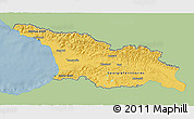 Savanna Style 3D Map of Georgia, single color outside