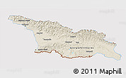 Shaded Relief 3D Map of Georgia, cropped outside