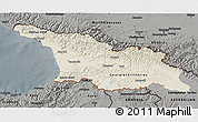 Shaded Relief 3D Map of Georgia, darken, semi-desaturated