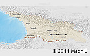 Shaded Relief 3D Map of Georgia, lighten, desaturated, land only