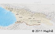 Shaded Relief 3D Map of Georgia, lighten, semi-desaturated, land only