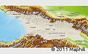 Shaded Relief 3D Map of Georgia, physical outside