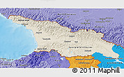 Shaded Relief 3D Map of Georgia, political shades outside, shaded relief sea