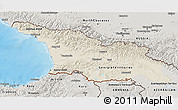 Shaded Relief 3D Map of Georgia, semi-desaturated, land only