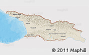 Shaded Relief 3D Map of Georgia, single color outside, bathymetry sea, shaded relief sea