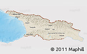 Shaded Relief 3D Map of Georgia, single color outside