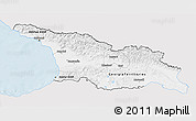 Silver Style 3D Map of Georgia, single color outside