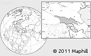Gray Location Map of Georgia, blank outside