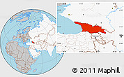 Gray Location Map of Georgia, highlighted continent
