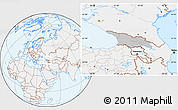 Gray Location Map of Georgia, lighten