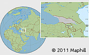 Gray Location Map of Georgia, savanna style outside