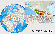 Physical Location Map of Georgia, lighten, semi-desaturated, land only