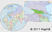 Political Location Map of Georgia, lighten, land only