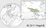 Savanna Style Location Map of Georgia, blank outside, hill shading inside