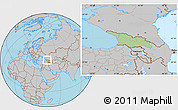 Savanna Style Location Map of Georgia, gray outside