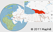 Savanna Style Location Map of Georgia, highlighted continent