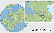 Savanna Style Location Map of Georgia, hill shading inside