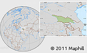 Savanna Style Location Map of Georgia, lighten, desaturated