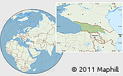 Savanna Style Location Map of Georgia, lighten, land only