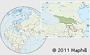 Savanna Style Location Map of Georgia, lighten
