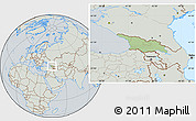 Savanna Style Location Map of Georgia, lighten, semi-desaturated