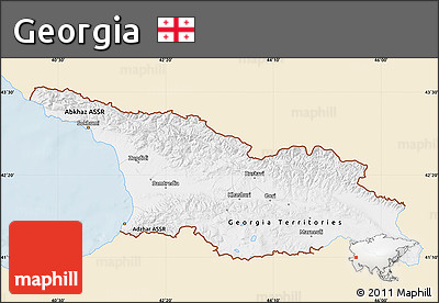 Classic Style Map of Georgia, single color outside