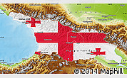 Flag Map of Georgia, physical outside