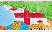 Flag Map of Georgia, political outside