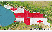 Flag Map of Georgia, satellite outside