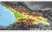 Physical Map of Georgia, darken, desaturated, land only