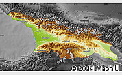 Physical Map of Georgia, darken, desaturated