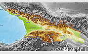 Physical Map of Georgia, desaturated, land only