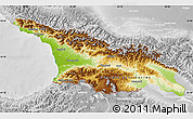 Physical Map of Georgia, lighten, desaturated