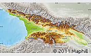 Physical Map of Georgia, lighten, semi-desaturated, land only