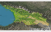 Satellite Map of Georgia, darken, semi-desaturated, land only