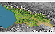 Satellite Map of Georgia, desaturated, land only