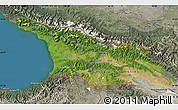 Satellite Map of Georgia, semi-desaturated, land only