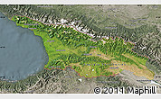Satellite Map of Georgia, semi-desaturated