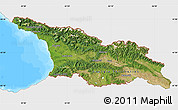 Satellite Map of Georgia, single color outside, bathymetry sea