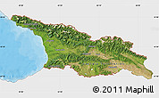 Satellite Map of Georgia, single color outside, bathymetry sea, shaded relief sea