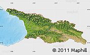 Satellite Map of Georgia, single color outside, shaded relief sea