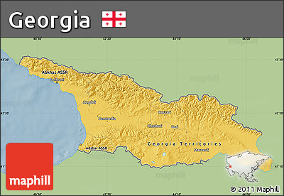 Savanna Style Map of Georgia, single color outside