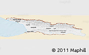 Classic Style Panoramic Map of Georgia, single color outside