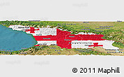 Flag Panoramic Map of Georgia, satellite outside