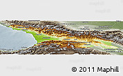 Physical Panoramic Map of Georgia, semi-desaturated