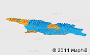 Political Panoramic Map of Georgia, cropped outside