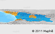 Political Panoramic Map of Georgia, lighten, desaturated, land only
