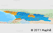 Political Panoramic Map of Georgia, lighten, land only